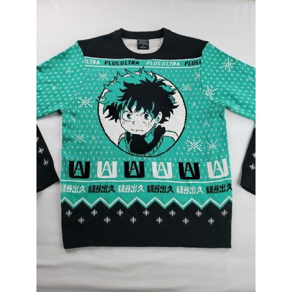 My Hero Academia - Plus Ultra Deku Izuku Midoriya Ugly Christmas Sweater Size M - Picture 2 of 6
